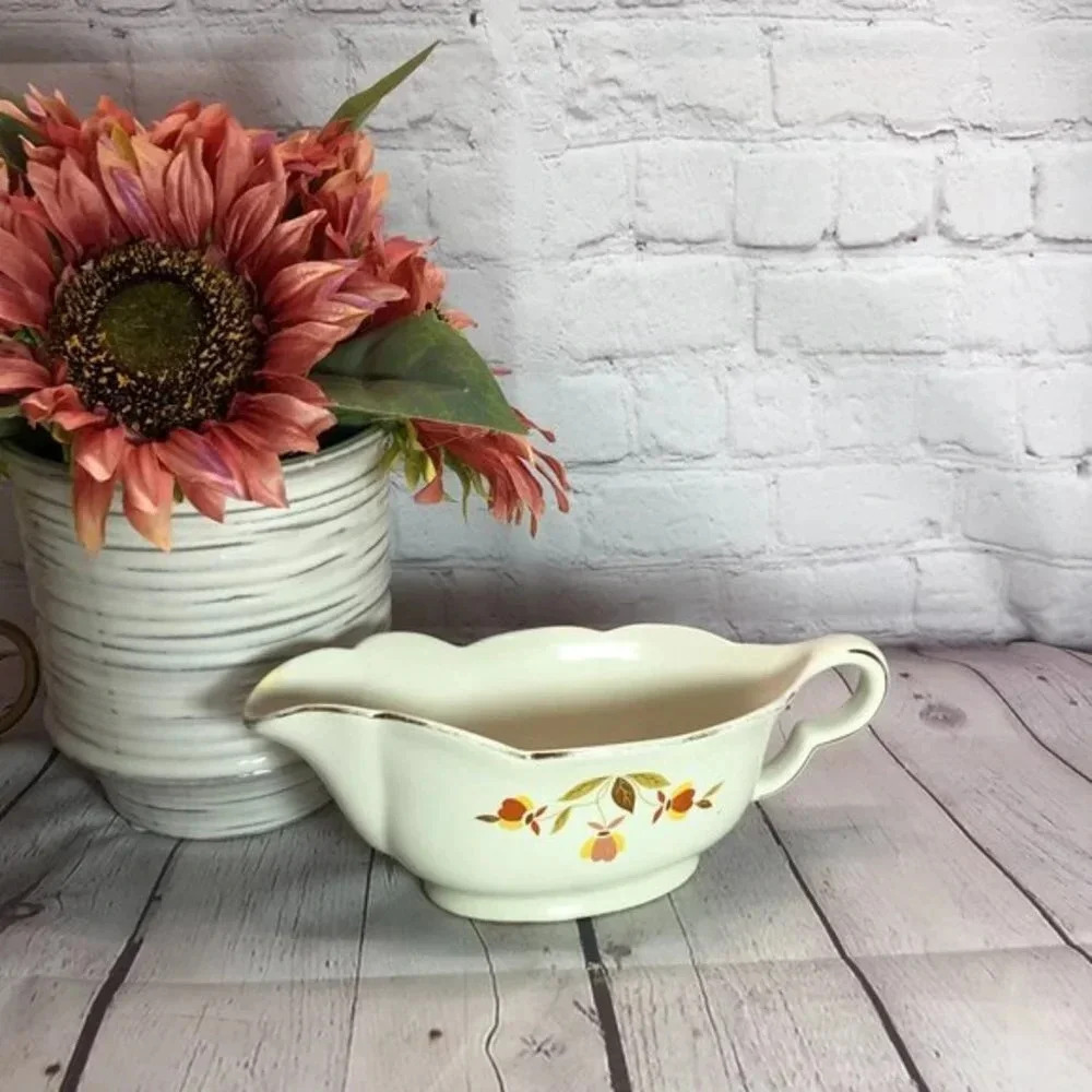 Vintage superior Hall's china gravy boat cottagecore granny entertaining